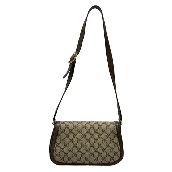 Auth GUCCI Blondy 699268 Beige Ebony Dark Brown PVC Leather Shoulder Bag - Picture 2 of 16
